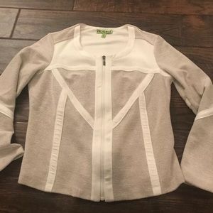 Picadilly Womens SMALL Zip Blazer Jacket Beige bin7